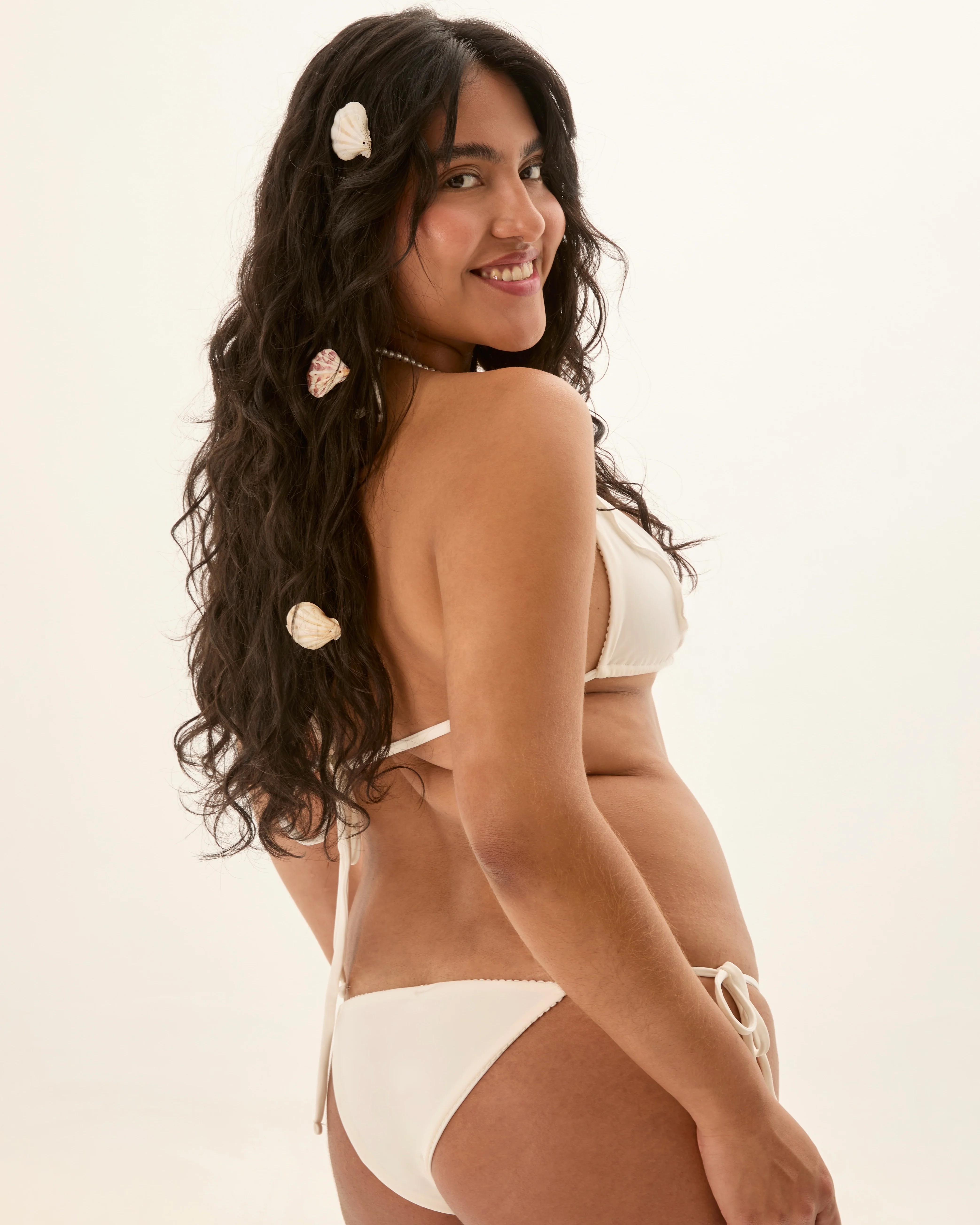 Bikini Bottoms with Ties in White - Image 3