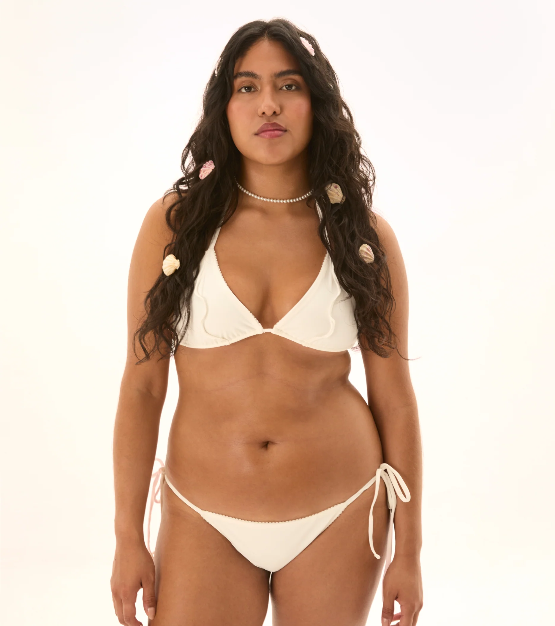 Bikini Top with Ties in White - Image 3