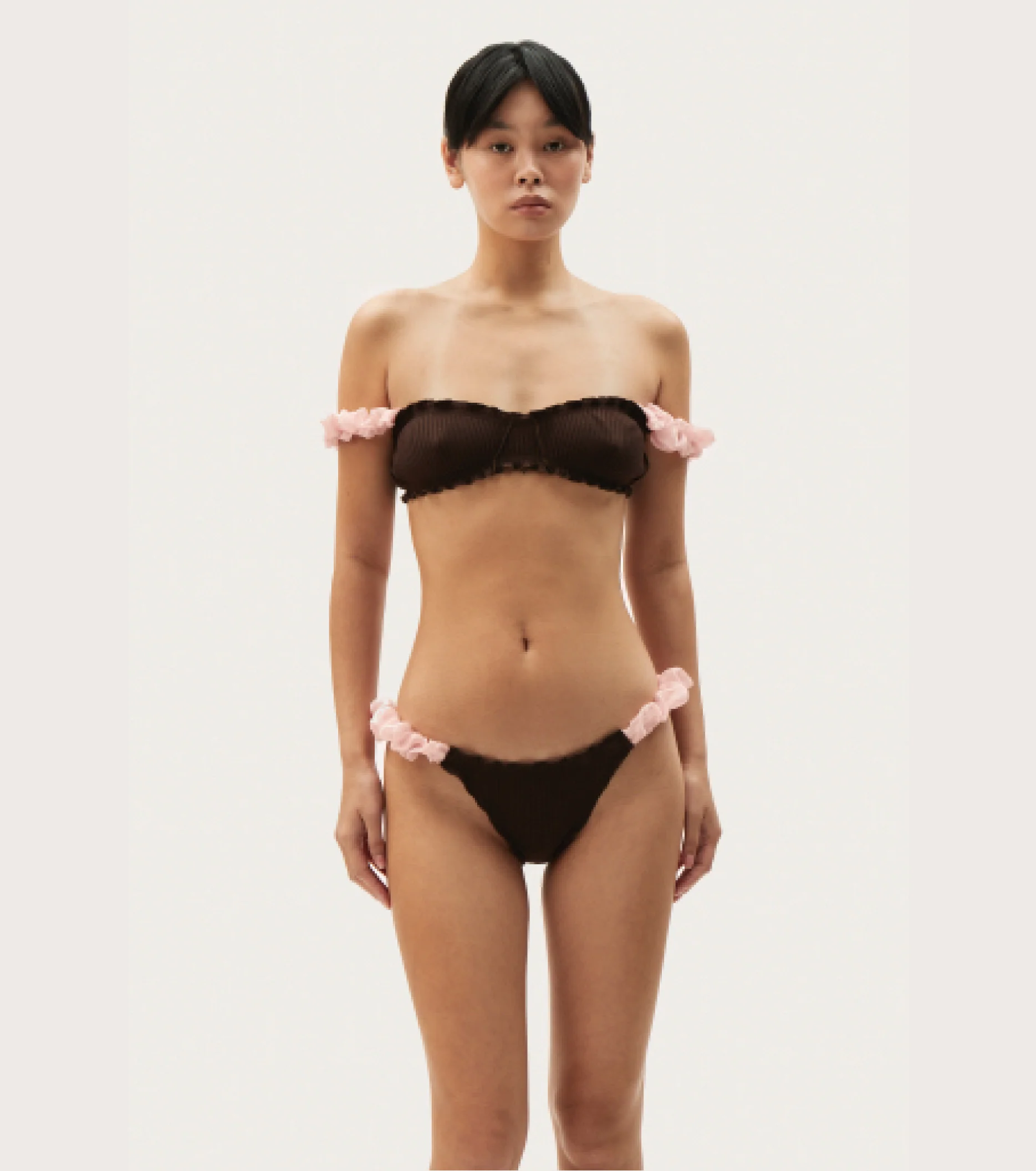 Bralette with Frills in Brown - Image 5