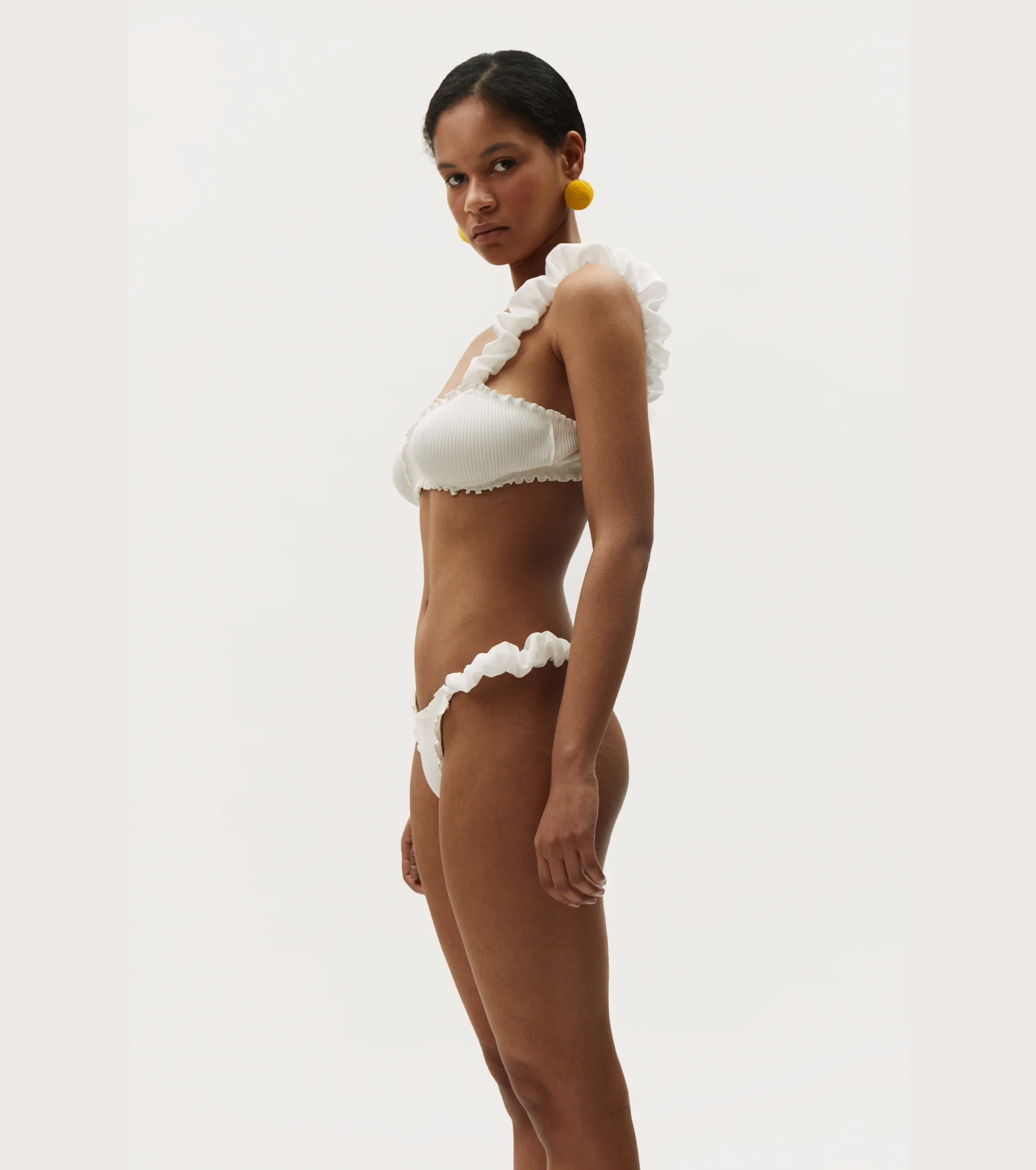 Bralette with Frills in White - Image 3