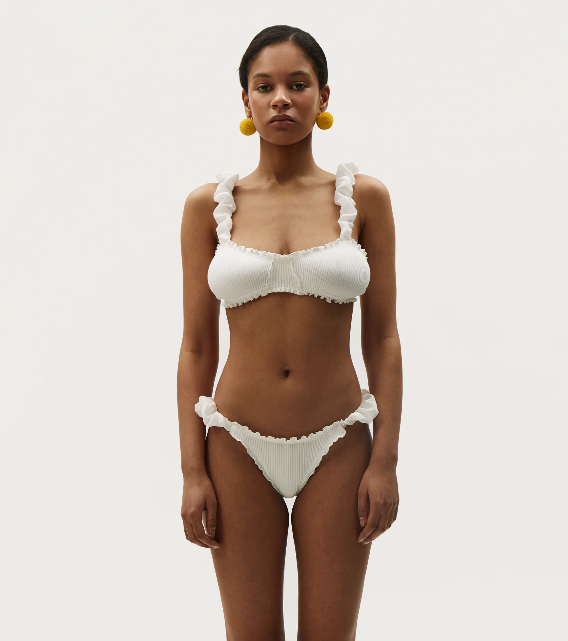 Bralette with Frills in White - Image 4