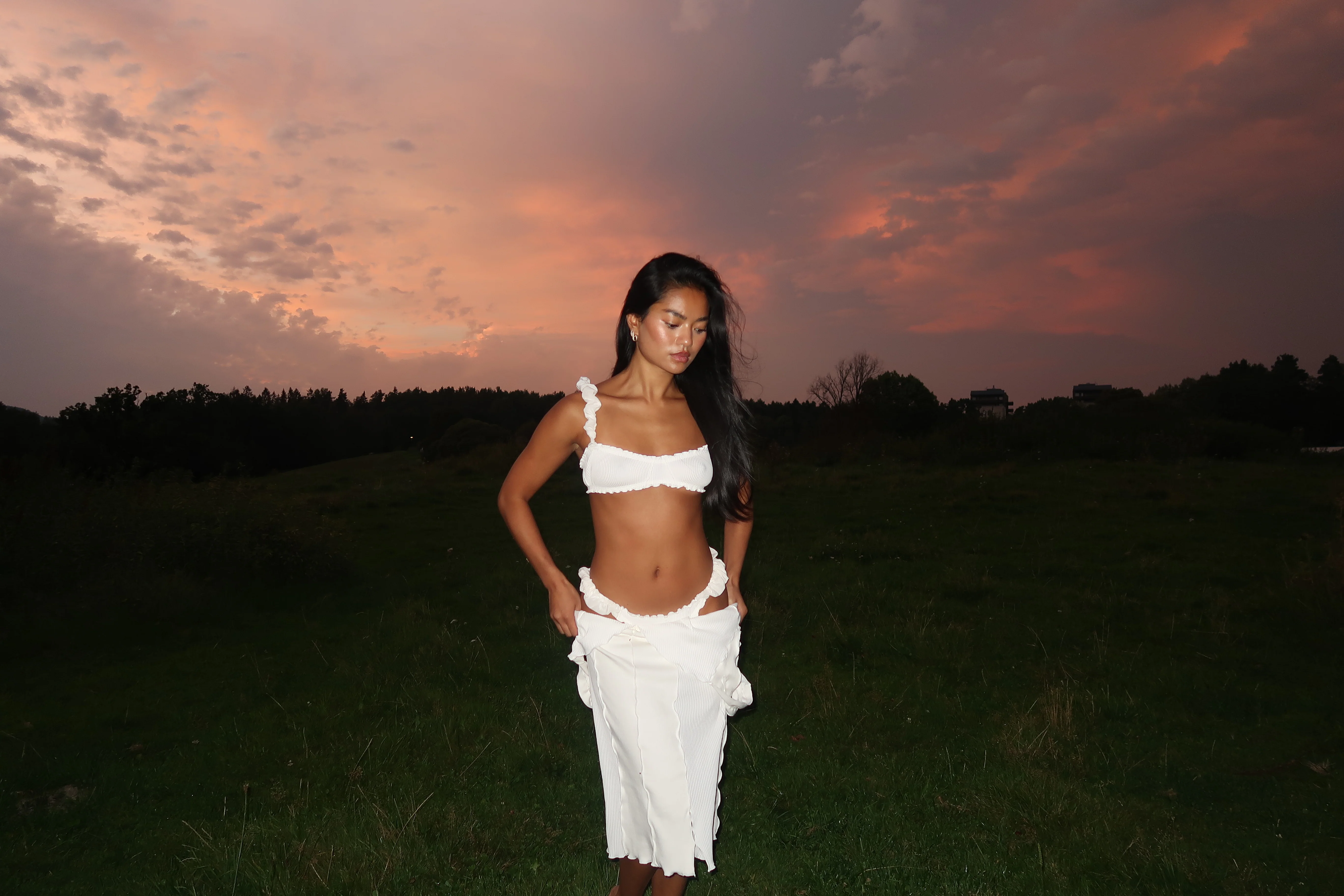 Bralette with Frills in White - Image 6