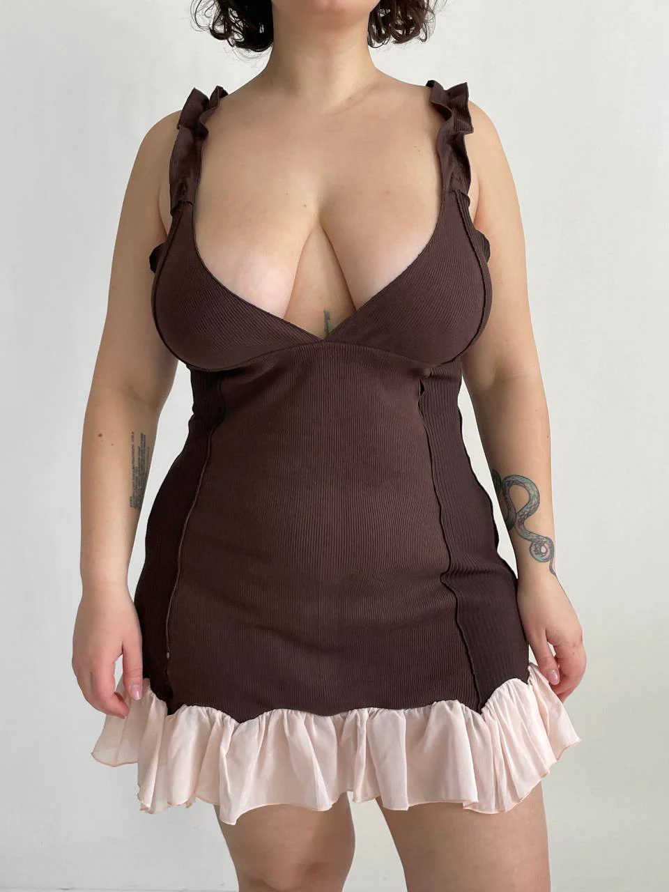 Dress with Skirt in Brown - Image 5