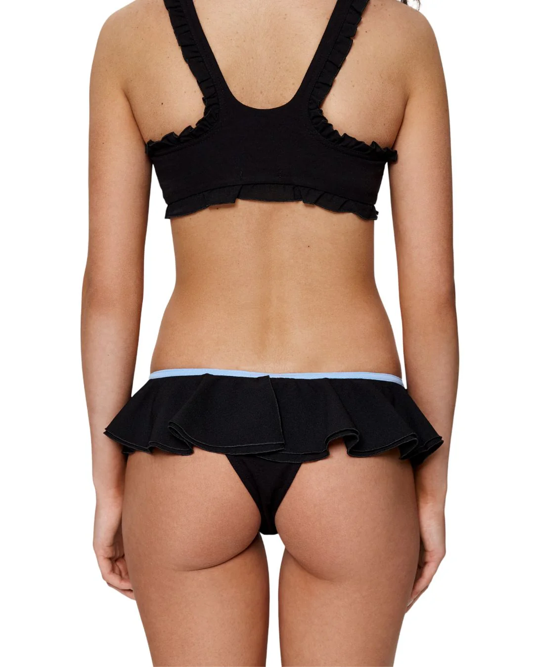 Tanga with Ruffles and Heart in Black - Image 4