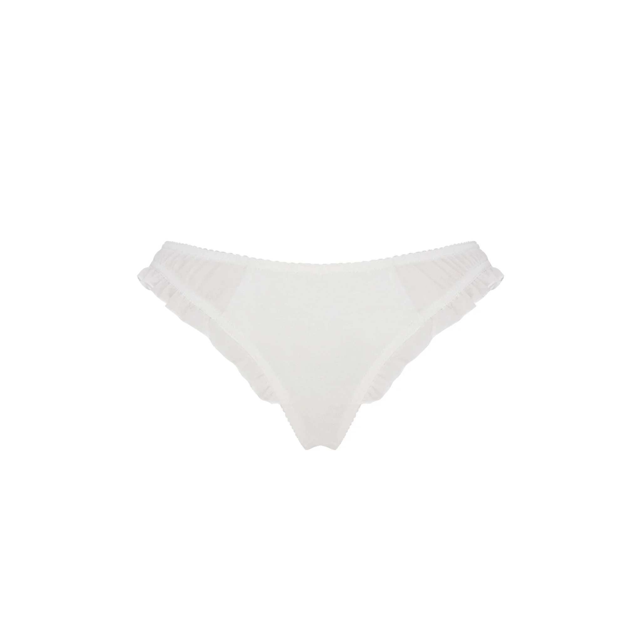 Tanga with Ruffles and Heart in White - Image 2